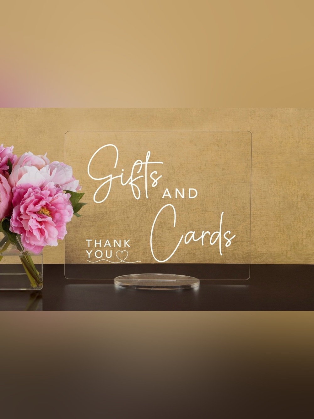 Set of 2 8x10 Clear Acrylic Wedding Signs